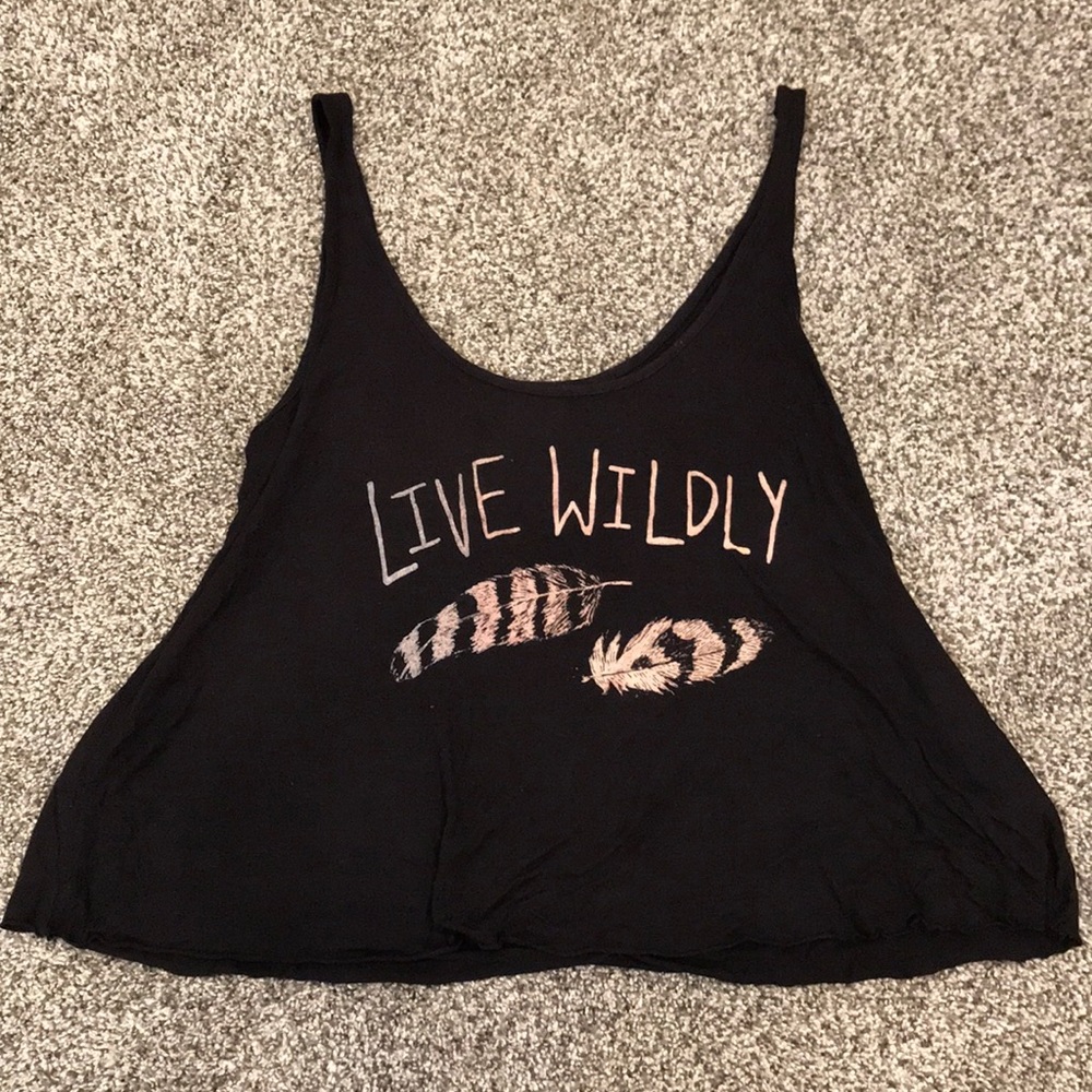 Live Wildly feather tank